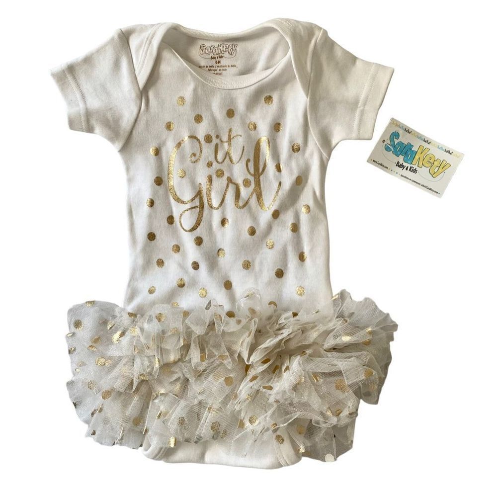 NWT Sara Kety “It Girl” Body Suit with Ruffle Tutu, size:6m